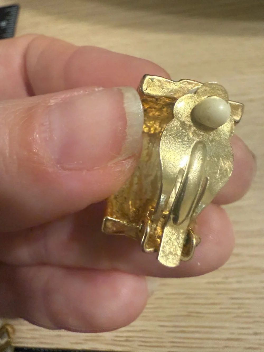 Gold-Tone Clear Crystal Triple-Row Clip‎ Earrings